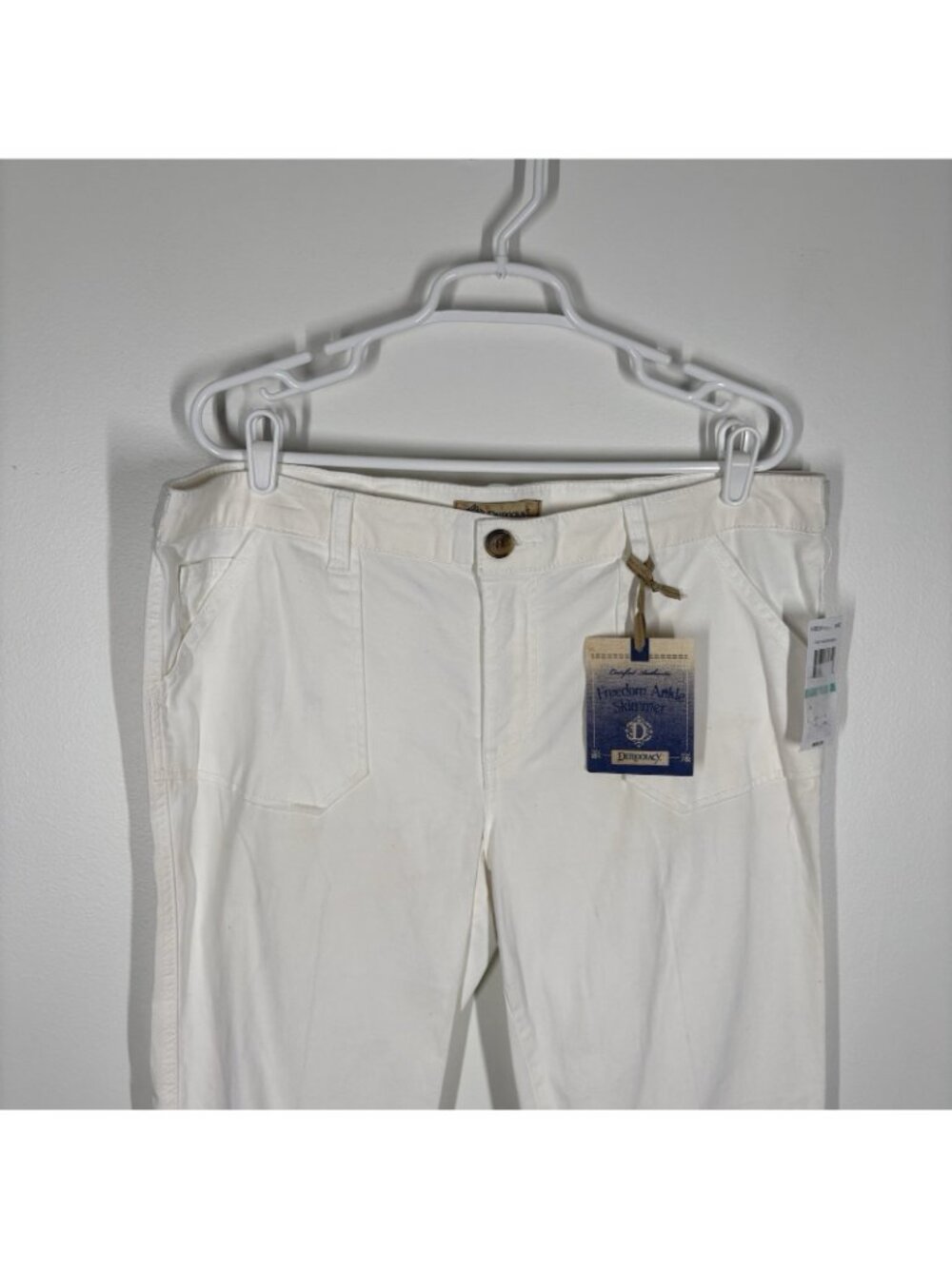 Democracy Women 16 White Stretch Twill Freedom Ankle Skimmer Pants NWT - Picture 4 of 12